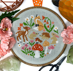 Tiny Modernist Woodland Whimsies Cross Stitch Pattern
