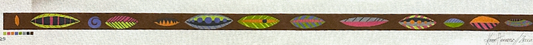 Zecca Brown Horizontal Leaves Belt Needlepoint Canvas