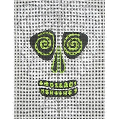 Zecca Mini Sugar Skull Needlepoint Canvas - Grey