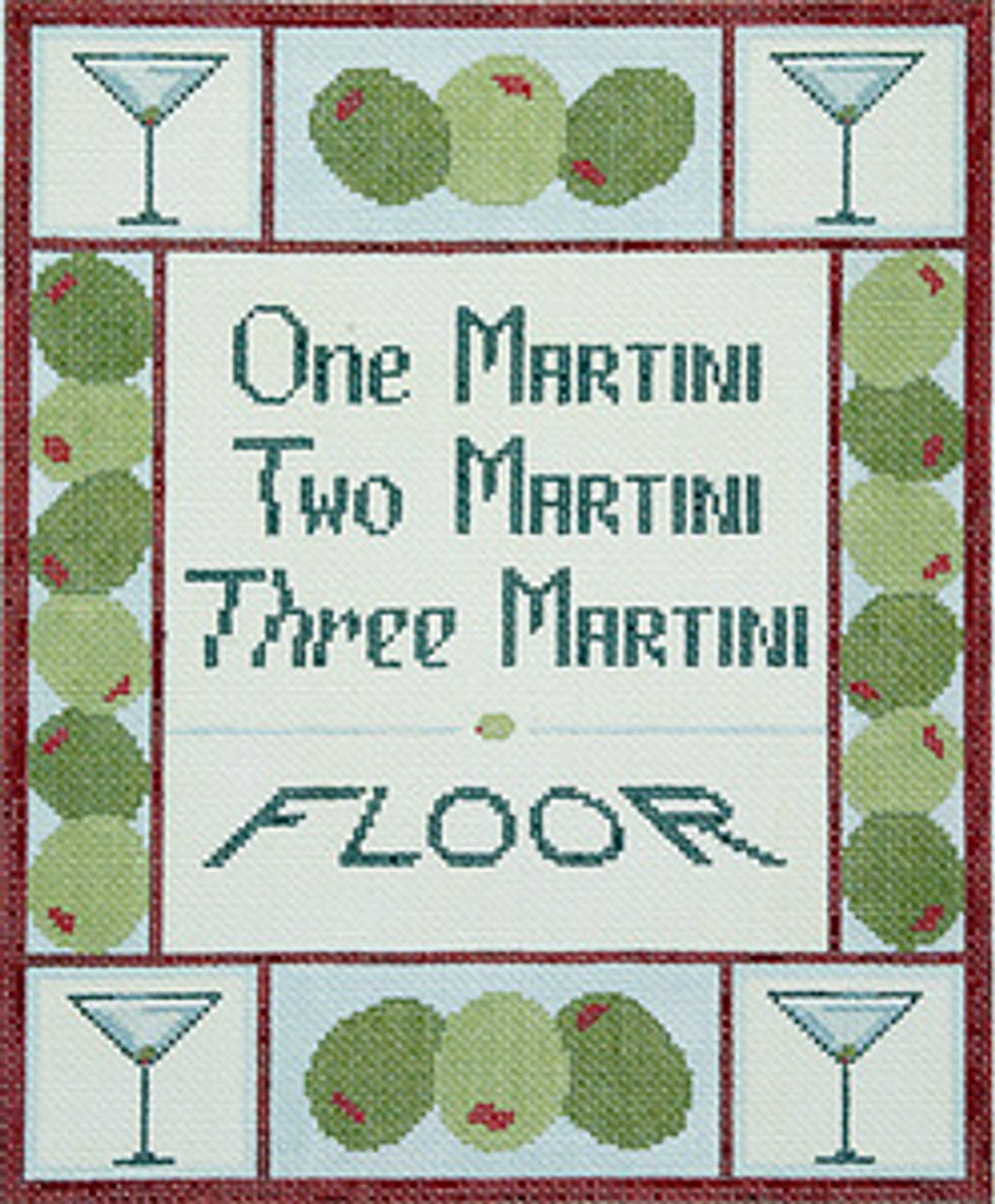 Barbara Russell Martini Sampler Needlepoint Canvas