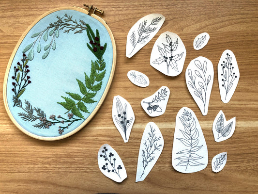 M Creative J Winter Forage Peel Stick & Stitch Embroidery Patterns