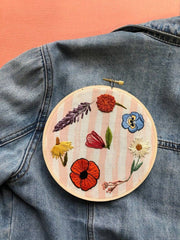 M Creative J Wildflowers Hand Embroidery Peel Stick and Stitch Patterns