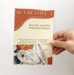 M Creative J Wildflowers Hand Embroidery Peel Stick and Stitch Patterns