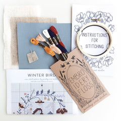 Junebug and Darlin Winter Bird Cross Stitch Kit