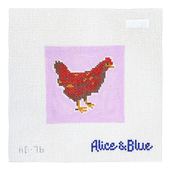 Alice & Blue Ginger Chicken Coaster Needlepoint Canvas