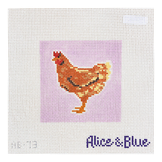 Alice & Blue Sunshine Chicken Coaster Needlepoint Canvas