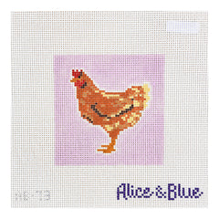 Alice & Blue Sunshine Chicken Coaster Needlepoint Canvas