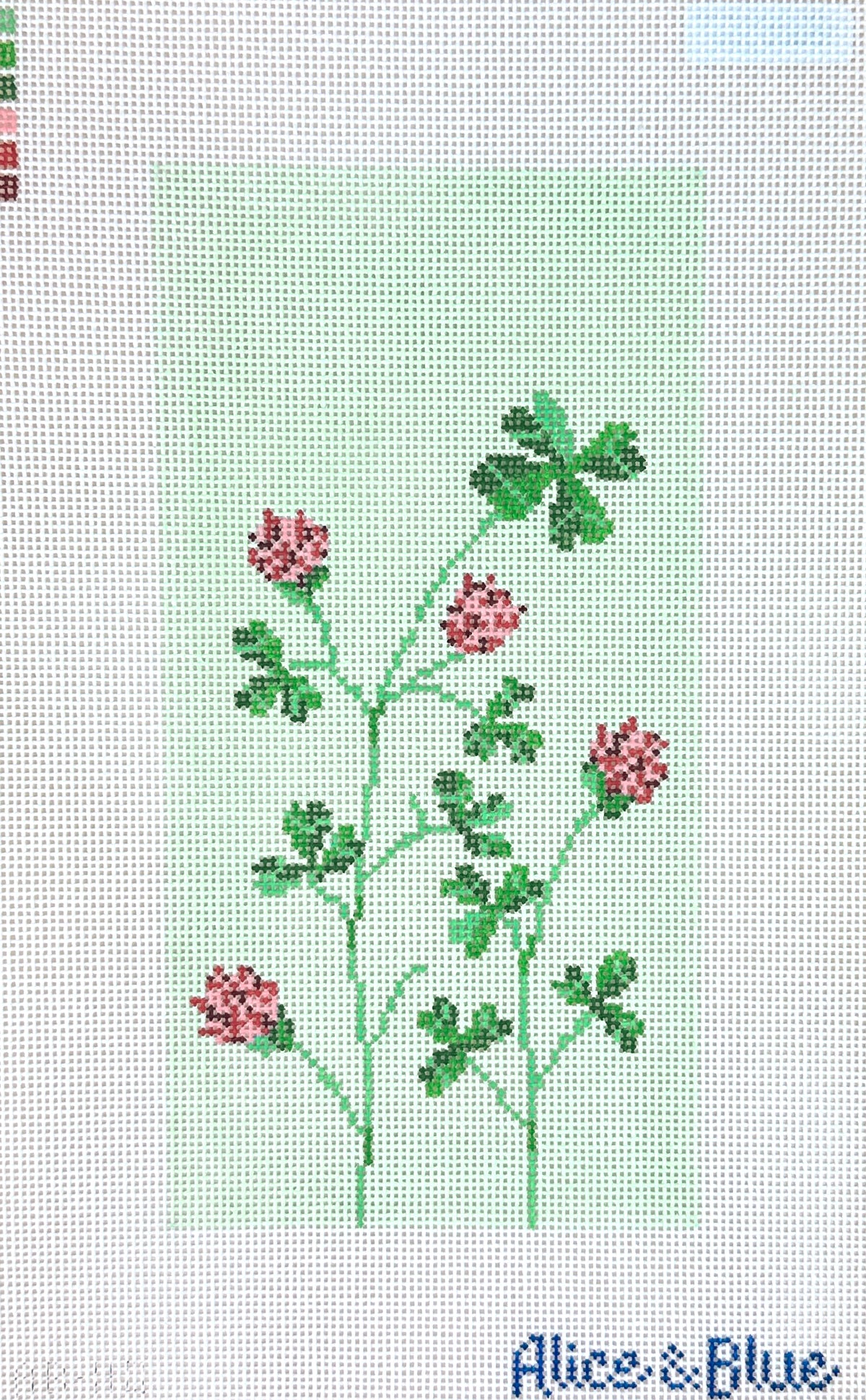 Alice & Blue Red Clover Glasses Case Needlepoint Canvas
