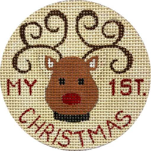 Alice Peterson Co. Baby's First Christmas Reindeer Needlepoint Canvas