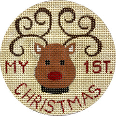 Alice Peterson Co. Baby's First Christmas Reindeer Needlepoint Canvas