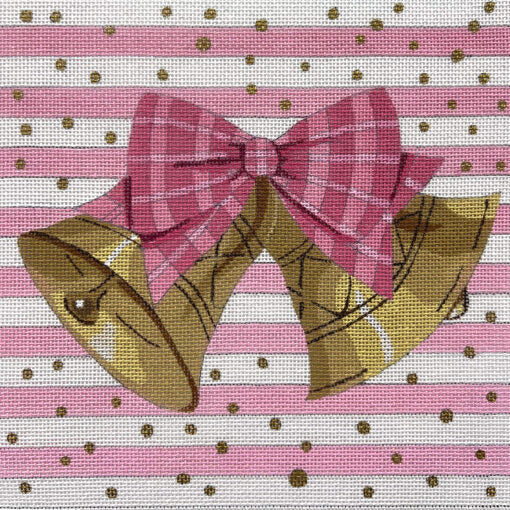 Alice Peterson Co. Bells & Pink Stripes Needlepoint Canvas