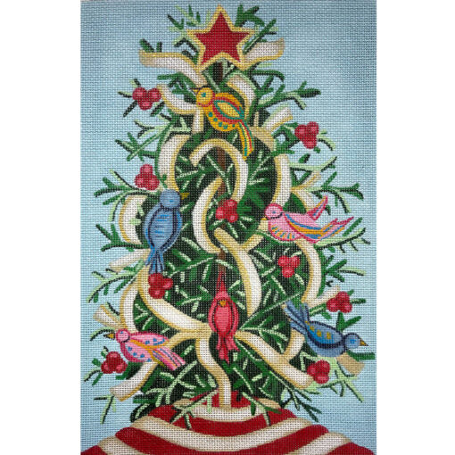 Alice Peterson Co. Birdie & Berries Christmas Tree Needlepoint Canvas