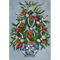 Alice Peterson Co. Blue Bow Christmas Tree Needlepoint Canvas