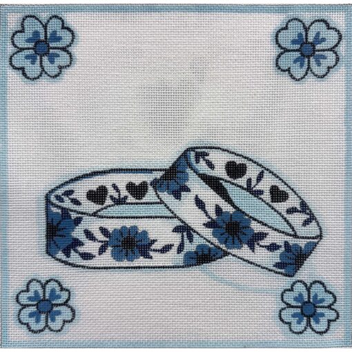 Alice Peterson Co. Blue Delft Rings Needlepoint Canvas
