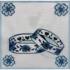 Alice Peterson Co. Blue Delft Rings Needlepoint Canvas