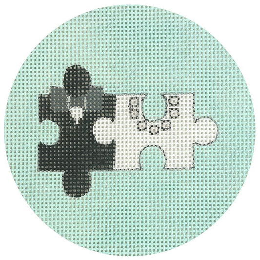 Alice Peterson Co. Bride & Groom Puzzle Needlepoint Canvas