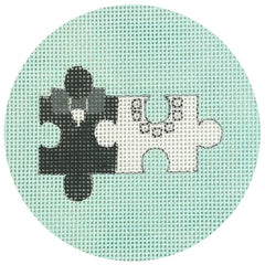 Alice Peterson Co. Bride & Groom Puzzle Needlepoint Canvas