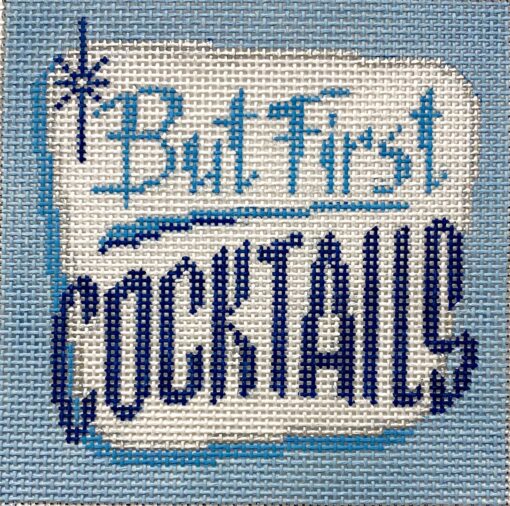 Alice Peterson Co. But First Cocktails Needlepoint Canvas