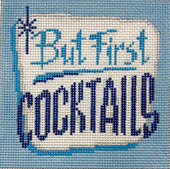 Alice Peterson Co. But First Cocktails Needlepoint Canvas
