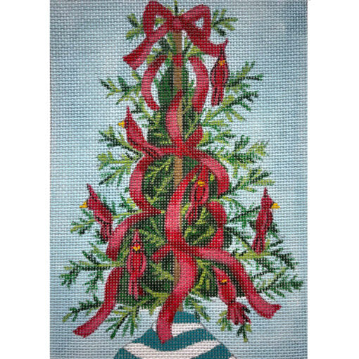 Alice Peterson Co. Cardinal Christmas Tree Needlepoint Canvas