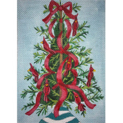 Alice Peterson Co. Cardinal Christmas Tree Needlepoint Canvas