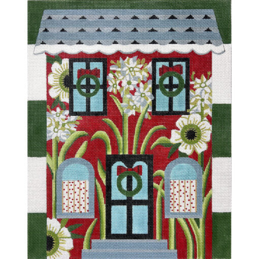 Alice Peterson Co. Christmas Flower House Needlepoint Canvas