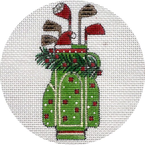 Alice Peterson Co. Christmas Golf Clubs Needlepoint Canvas