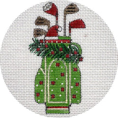 Alice Peterson Co. Christmas Golf Clubs Needlepoint Canvas