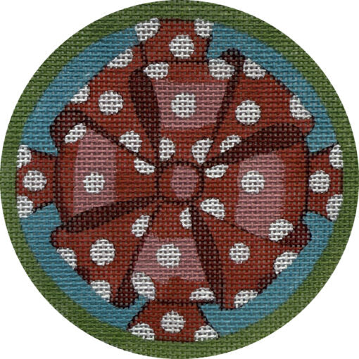 Alice Peterson Co. Christmas Polka Dot Bow Needlepoint Canvas