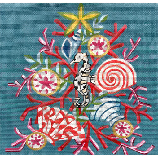 Alice Peterson Co. Coral Christmas Tree Needlepoint Canvas