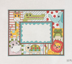 Alice Peterson Co. Cute Animals Birth Announcement Needlepoint Canvas