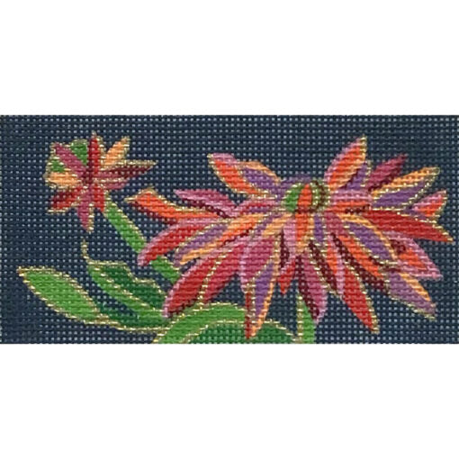 Alice Peterson Co. Dhalia On Navy Needlepoint Canvas