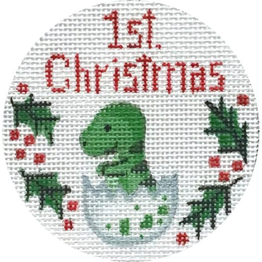 Alice Peterson Co. Dino First Christmas Needlepoint Canvas