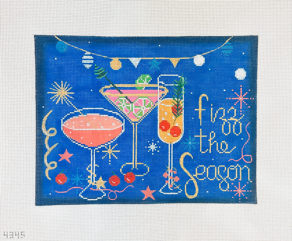 Alice Peterson Co. Fizz The Season Cocktails Needlepoint Canvas