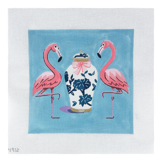 Alice Peterson Co. Flamingo Twins Needlepoint Canvas