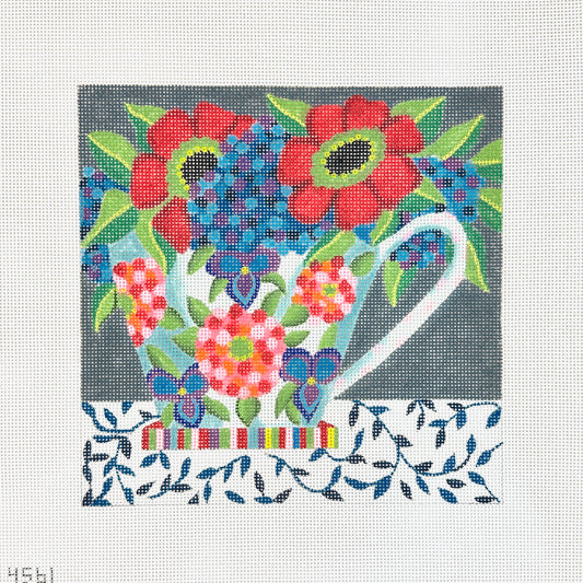 Alice Peterson Co. Floral Mug with Red Flowers Needlepoint Canvas