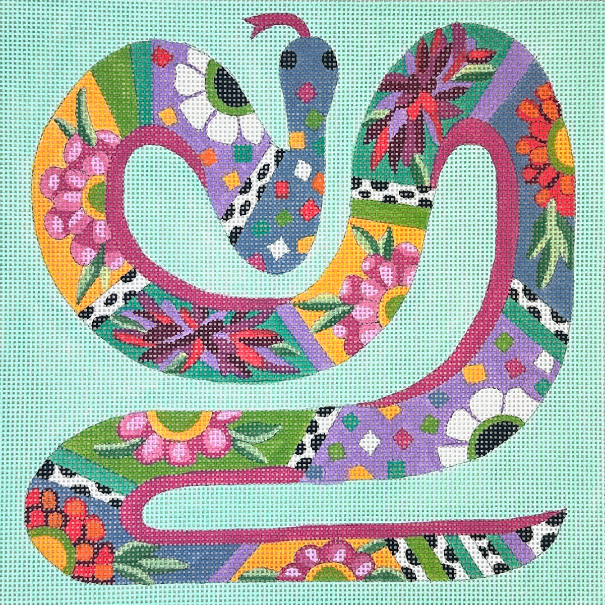 Alice Peterson Co. Floral Snake Needlepoint Canvas