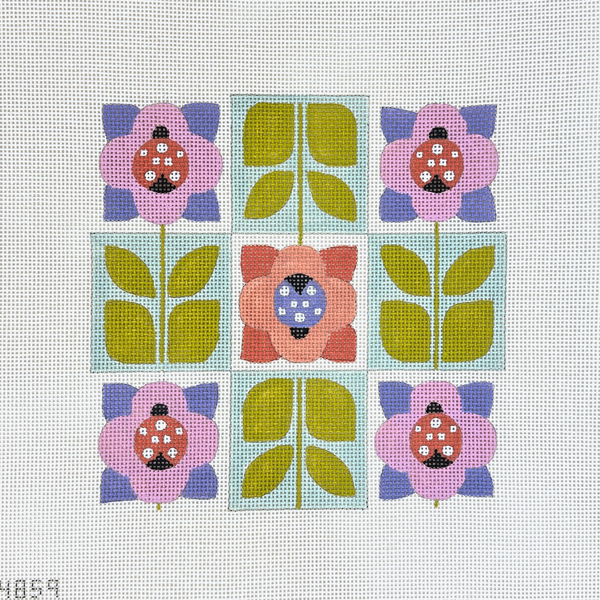 Alice Peterson Co. Flower Tic Tac Toe Needlepoint Canvas