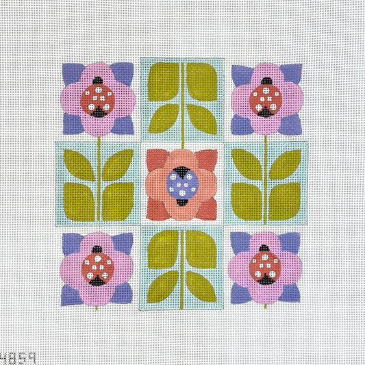 Alice Peterson Co. Flower Tic Tac Toe Needlepoint Canvas