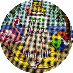 Alice Peterson Co. Gayla Elliot Beach Life Stitching Girl Needlepoint Canvas
