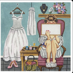 Alice Peterson Co. Gayla Elliot Bride Stitching Girl Needlepoint Canvas