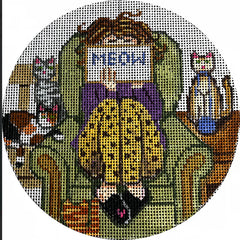 Alice Peterson Co. Gayla Elliot Cat Stitching Girl Needlepoint Canvas