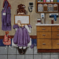 Alice Peterson Co. Gayla Elliot Essential Worker Stitching Girl Needlepoint Canvas