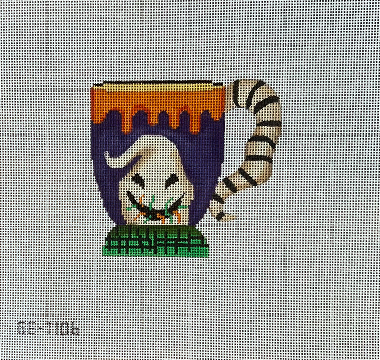 Alice Peterson Co. Gayla Elliot Ghost Teacup Needlepoint Canvas