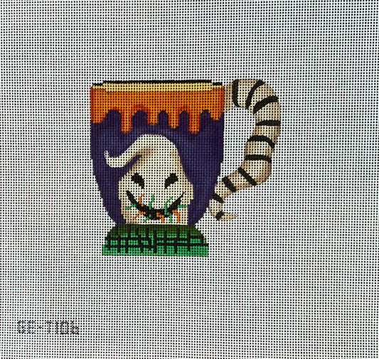 Alice Peterson Co. Gayla Elliot Ghost Teacup Needlepoint Canvas