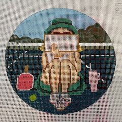 Alice Peterson Co. Gayla Elliot Pickle Ball Stitching Girl Needlepoint Canvas