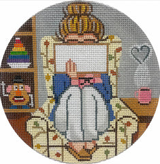 Alice Peterson Co. Gayla Elliot Grandma Stitching Girl Needlepoint Canvas
