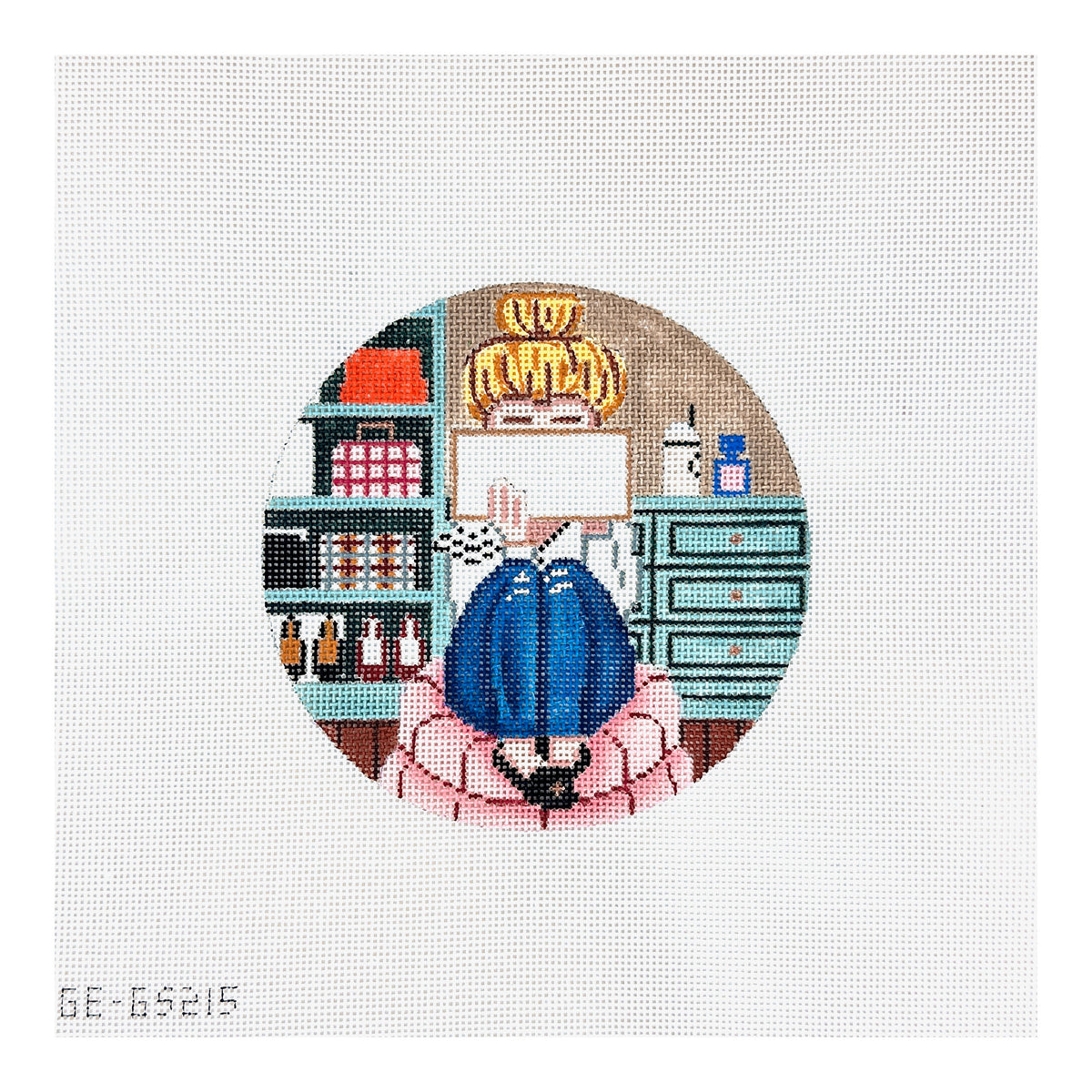 Alice Peterson Co. Gayla Elliot Stitching Girl Couture Needlepoint Canvas