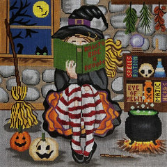 Alice Peterson Co. Gayla Elliot Stitching Girl Witch Needlepoint Canvas