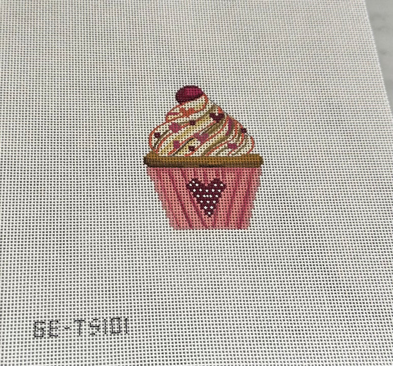 Alice Peterson Co. Gayla Elliot Valentines Cupcake Needlepoint Canvas